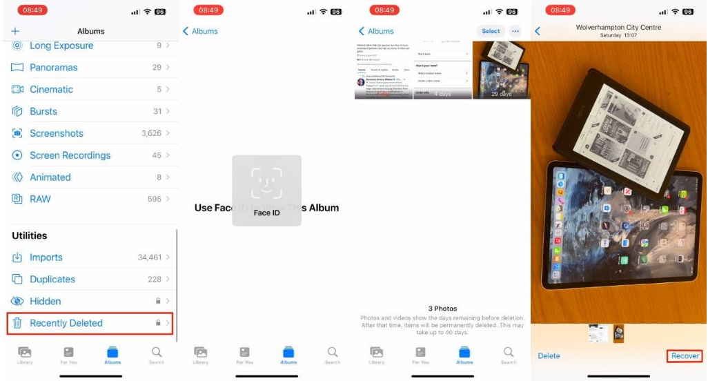 陆河苹果14维修分享 iPhone14 上恢复已删除的照片 