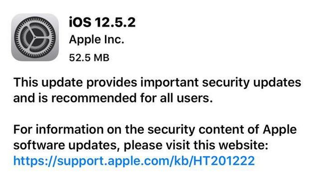 陆河苹果手机维修分享iOS12.5.2发布，建议所有老苹果用户安装 